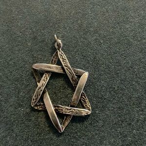 Sterling Abstract Long Star of David
